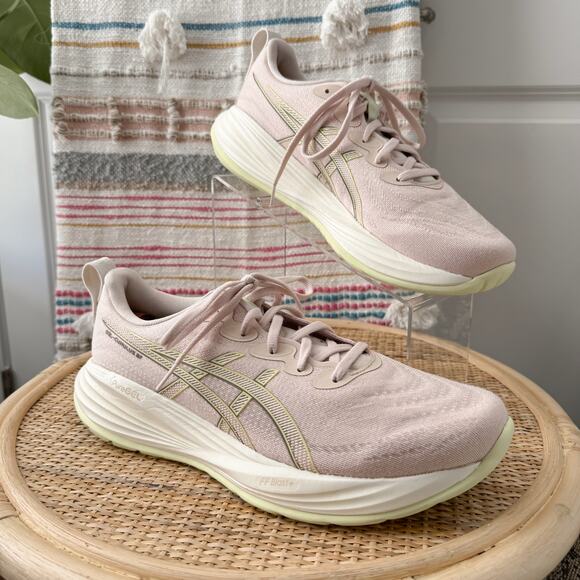 ASICS Gel-Cumulus 27 Mineral Beige Yellow Road Running Sneakers Women’s 11 - Picture 1 of 8